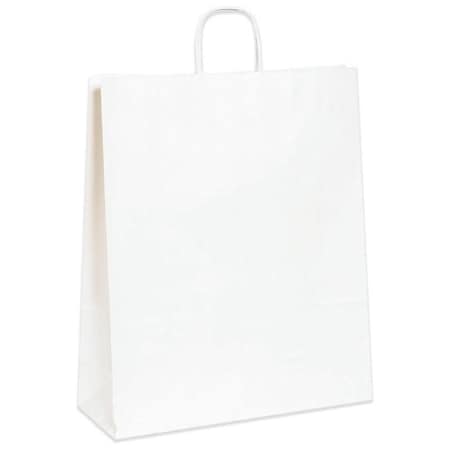 Bsc Preferred 16 x 6 x 19 1/4'' White Paper Shopping Bags, 200PK BUY00030811